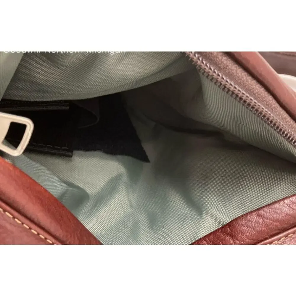 CORONADO EUC DARK RED LEATHER PLEATED HOBO BAG